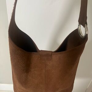 Elegant Brown Suede Hobo Bag